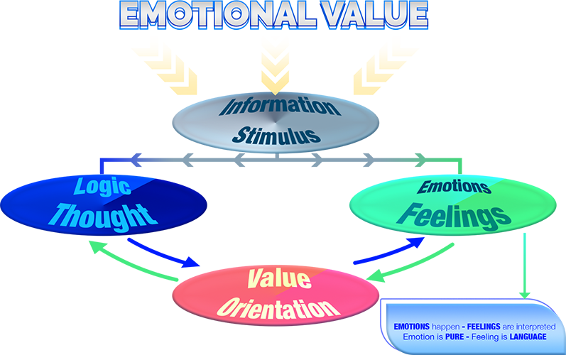 Graphic indicating emotional value pathway